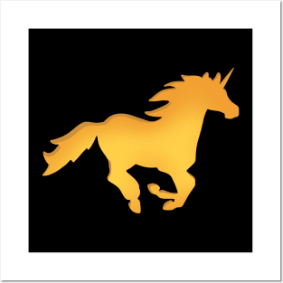 Cantering Unicorn Silhouette Posters and Art